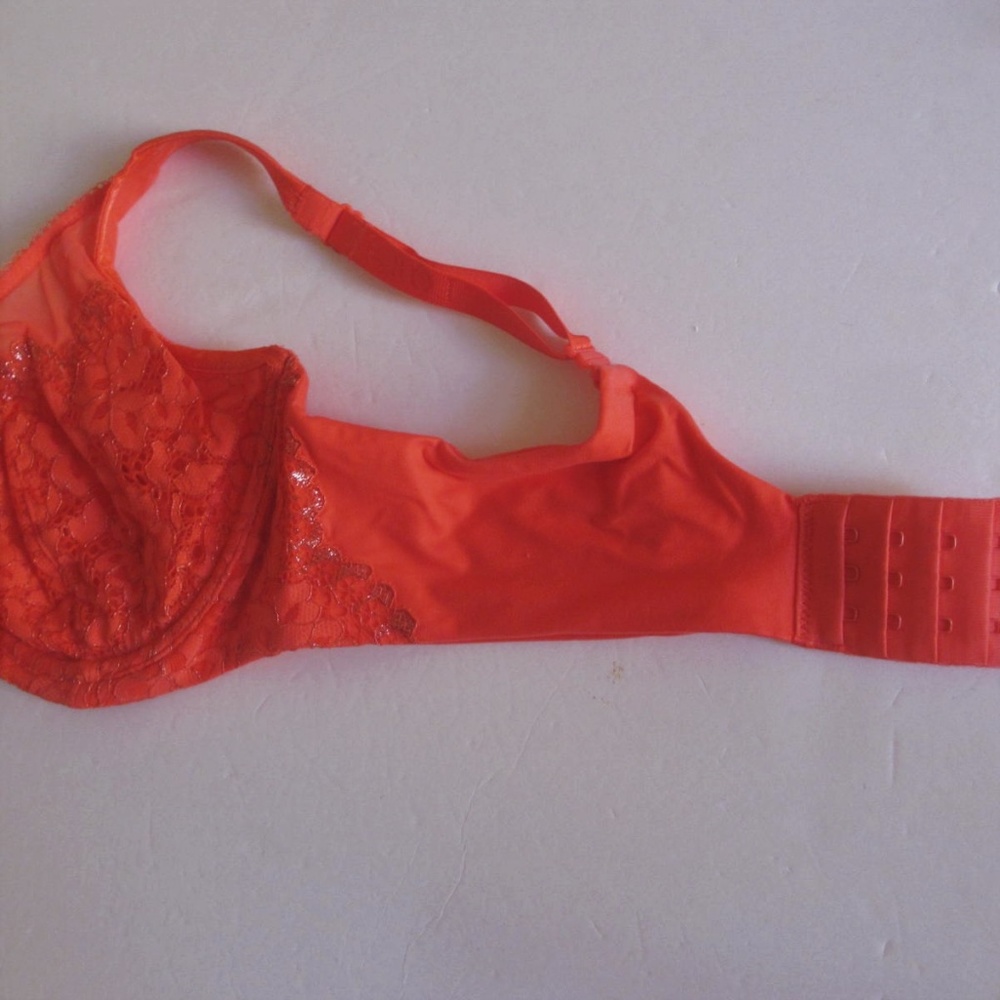 Body Unlined Demi Bra  38D  40DD Coral Orange - Picture 5 of 7